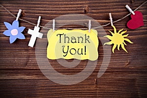 Banner with Thank Your and different Symbols photo