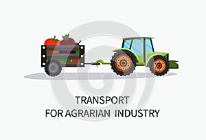 Banner Transport for Agrarian Industry Cartoon.