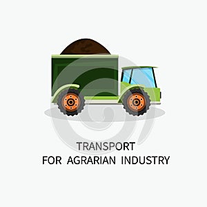 Banner Transport for Agrarian Industry Cartoon.