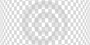 Banner twisted convex seamless chessboard, checkered background distortion wave, checkerboard optical illusion mosaic pattern