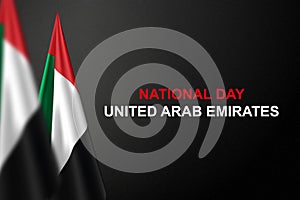 Banner with UAE flag. National day of the United Arab Emirates