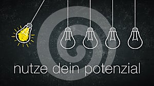 Banner use your potential - german text: nutze dein potential