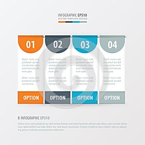 Banner vector template 4 item Orange , blue, gray color