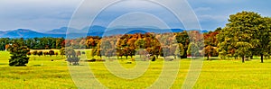 Banner of Vermont farm meadows and fields in Autumn photo