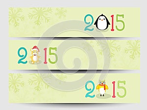 Banner or web header for New Year and Merry Christmas celebration.