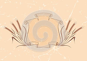 Banner with wheat beige