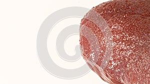 Macro photo of healthy human language. Tongue papillae taste buds and taste. A banner on a white background with space for text.