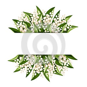 Banner with lily of the valley flowers. Vector illustration photo