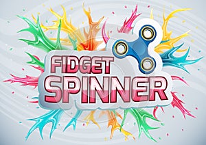 Banner with the word fidget spinner.