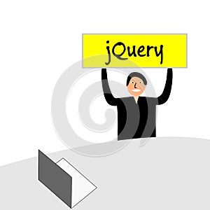 Banner with the words `jQuery` language.