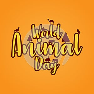 Banner World animal day with wild animals
