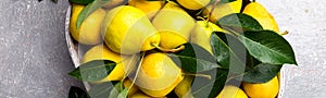 Banner of Yellow pear in grey basket