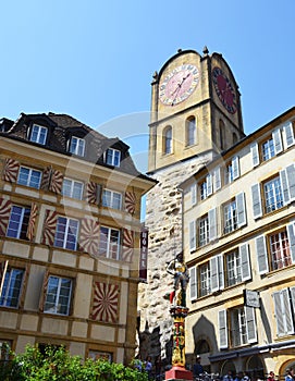 The Banneret statue in Neuchatel, Switzerland