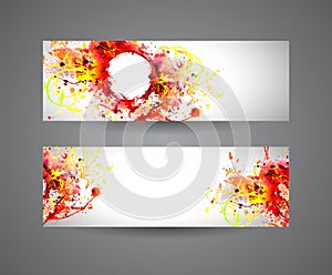 Banners of abstract spray paint.