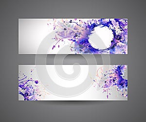 Banners of abstract spray paint.