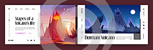 Banners of active and dormant volcanoes