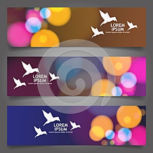 Banners, headers abstract lights, vector.