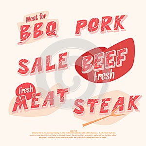 Banners and headers for sale of meat products