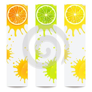 Banners with Juicy Citrus Fruits