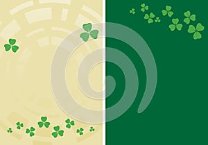 banners. Saint Patrick\'s day. Vector backgrounds with green clover leaves