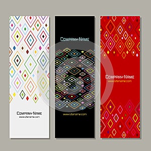 Banners set, abstract geometric design