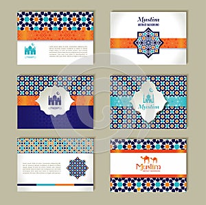 Banners set of ethnic design. Religion abstract set of layout.