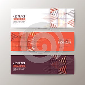 Banners template with abstract triangle pattern background