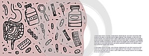 Probiotic vector concept illustration. Gut flora.