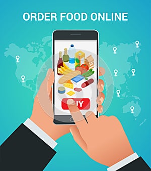 Banners for web site online food order, food delivery and drone delivery.