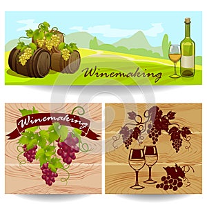Banners with winemaking