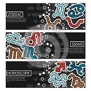 Banners about zodiac