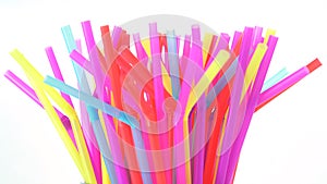 Banning plastic straws enviromental concerns concept.