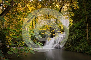 Bano de Diana waterfall, Monasterio de Piedra, Nuevalos, Zaragoza, Spain photo