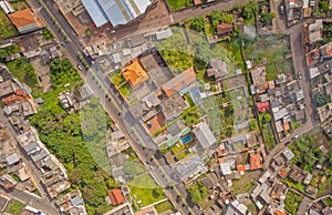 Banos De Agua Santa Drone Neighborhood View, Ecuador