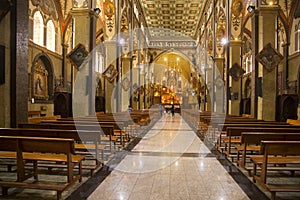 Interior Church of the Virgin of the Holy Water Nuestra SeÃÂ±ora del Agua Santa in Banos, Ecuador.