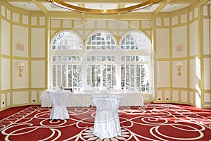 Banquet room in the luxury hotel