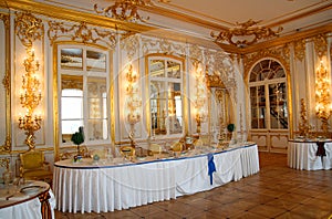 Banquet table in dining-hall