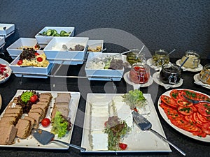 Banquet table in hotel