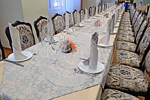 Banquet table for special events. Banqueting hall photo