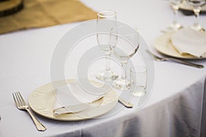 Banquet wedding table setting