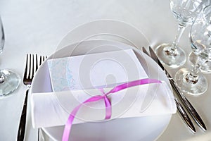 Banquet wedding table setting