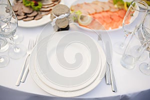 Banquet wedding table setting