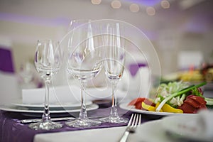 Banquet wedding table setting