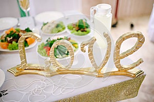 Banquet wedding table setting