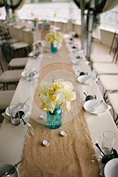 Banquet wedding table setting