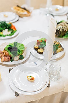 Banquet wedding table setting