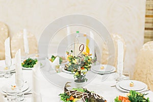 Banquet wedding table setting