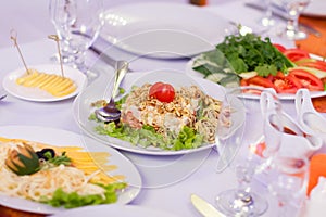 Banquet wedding table setting