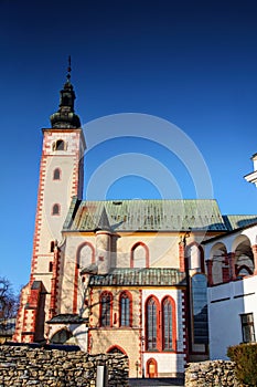 Banska Bystrica old town landmark Gothic church in Slovakia