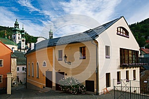 Banská Štiavnica stará ulice a Starý hrad, Slovensko